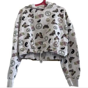 Kids Peace and Love Hoodie - White